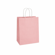 Bolsa ecológica de papel Kraft Rosa con manija | 20 cm x 12 cm x 25 cm