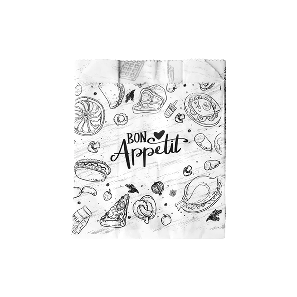 Bolsa de papel Antigraso | plegada "Bon Appetit" 12x7x13