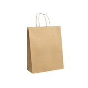 Bolsa ecológica de papel Kraft con manija | 25 cm x 13 cm x 33 cm