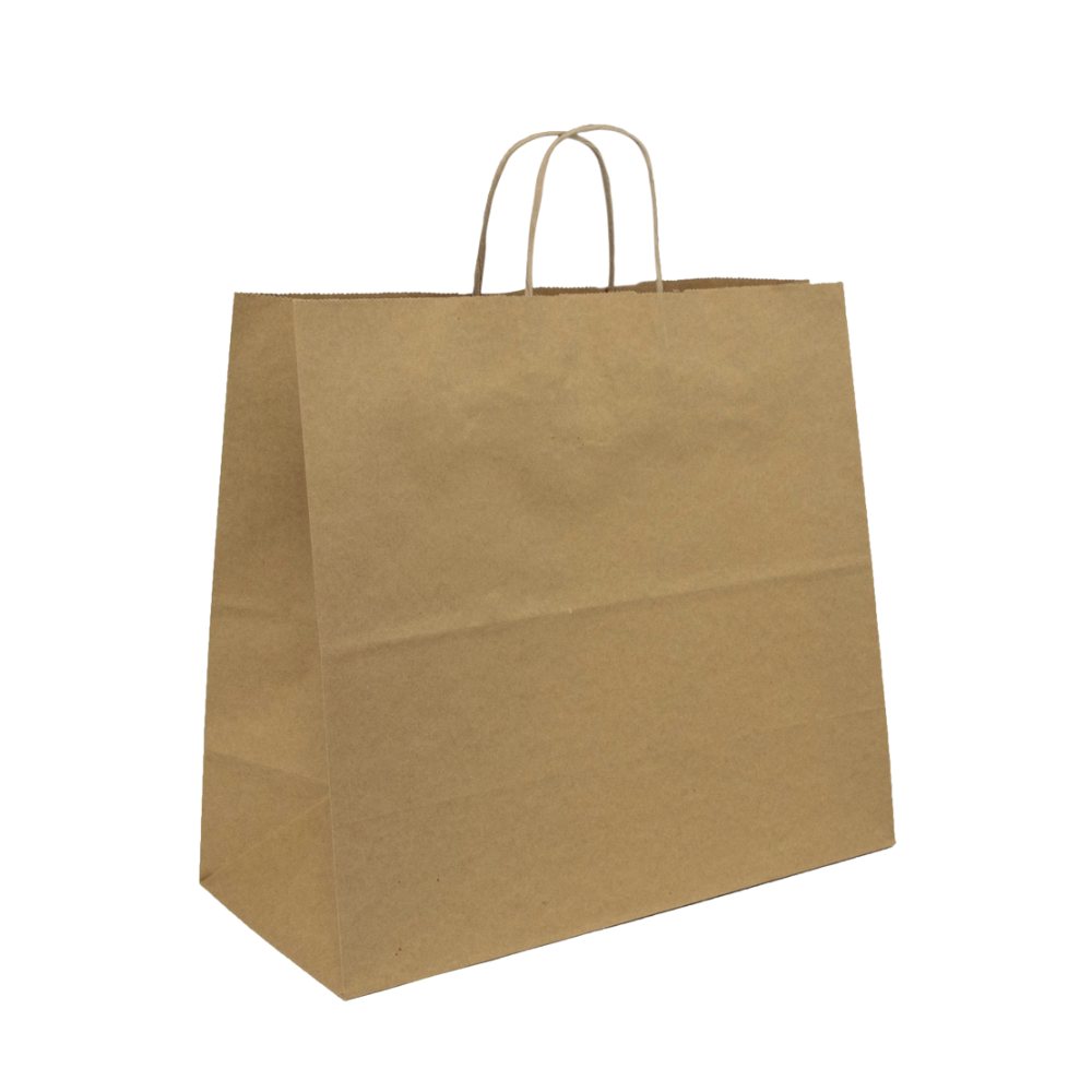 Bolsa ecológica de papel Kraft con manija | 33 cm x 17 cm x 33 cm