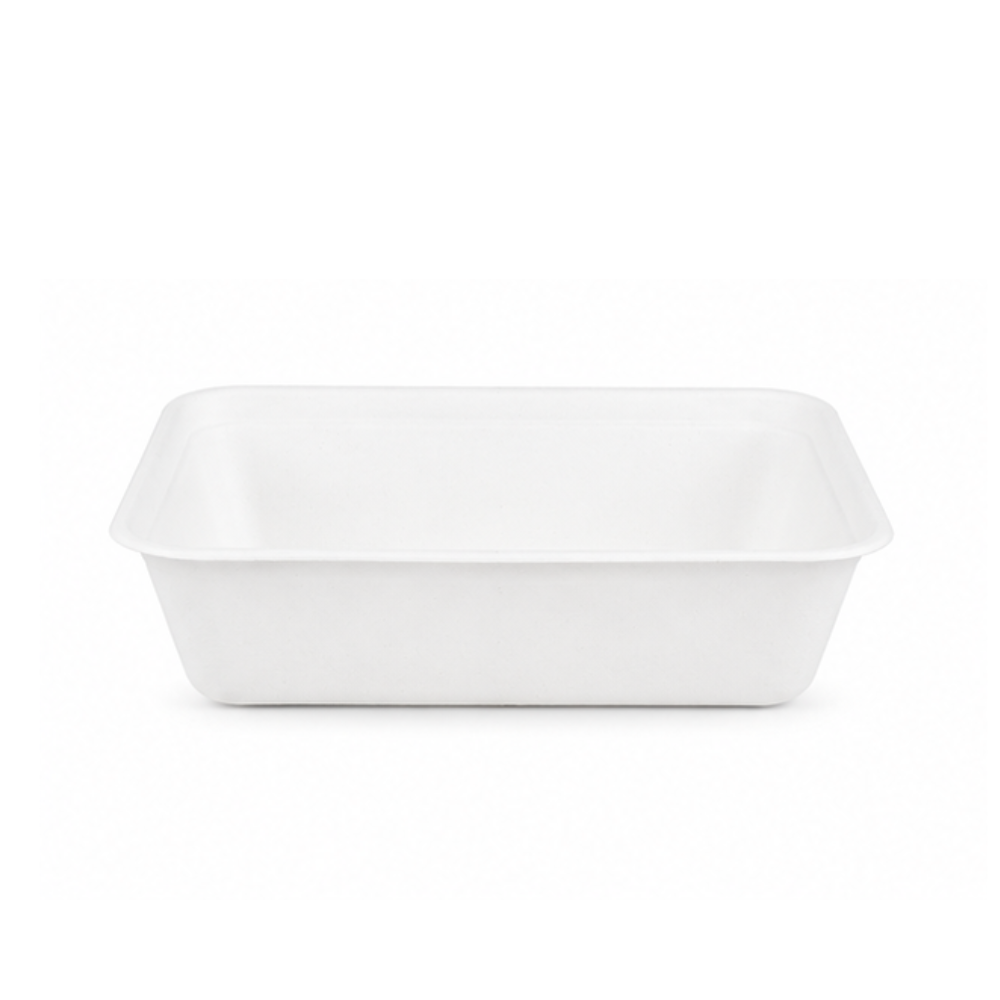 Bowl pulpa de papel rectángular sin tapa | 500 ml