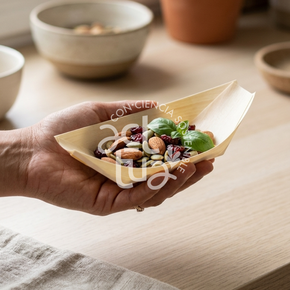 Plato Canoa de Bambú 12 cm | Paquete x 50 Uds