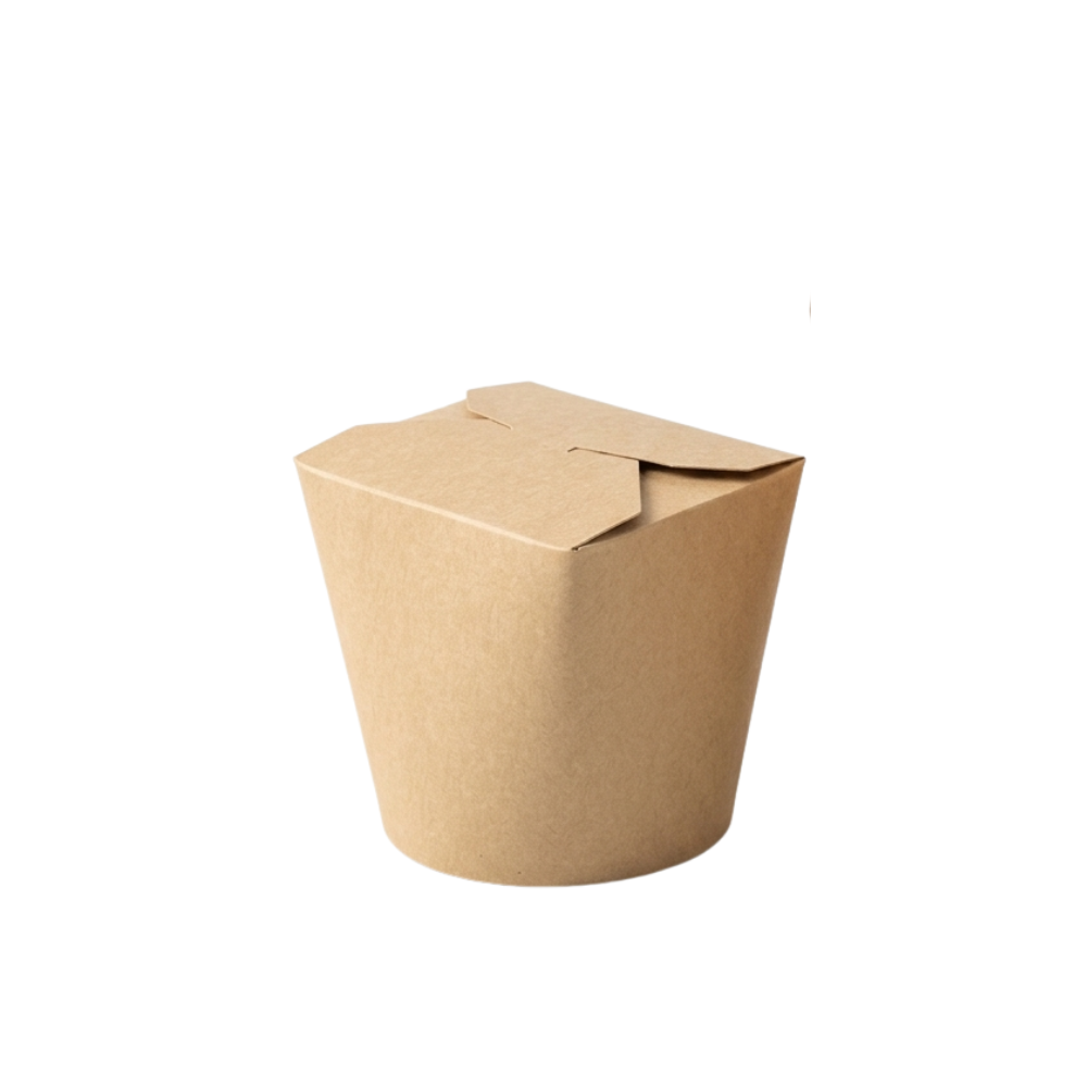 Contenedor chino con tapa plegable | 25 oz - Kraft