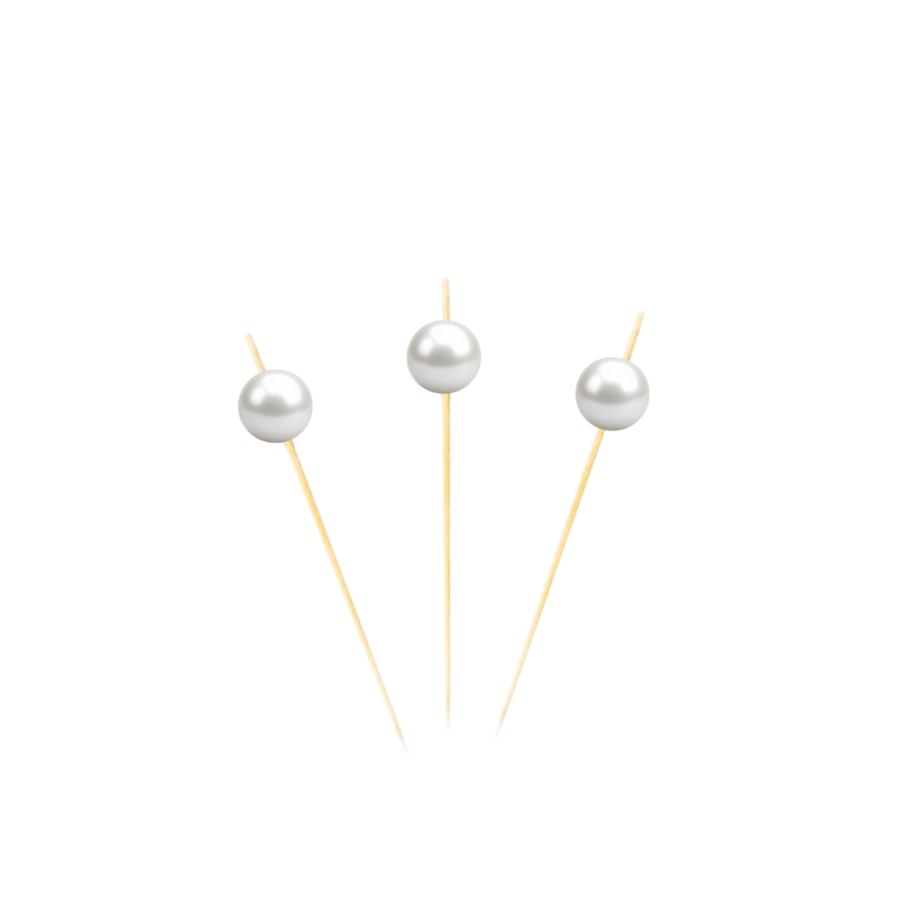 Pincho de madera para entradas | Perla blanca - 12 cm