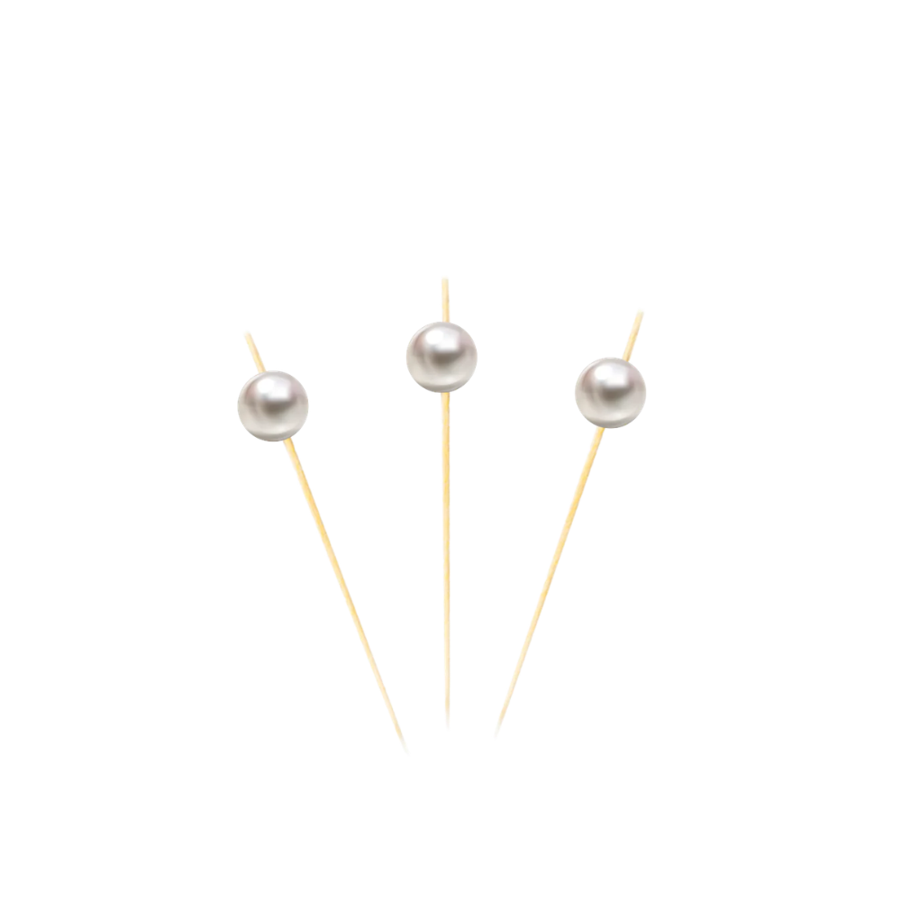 Pincho de madera para entradas | Perla plateada - 12 cm