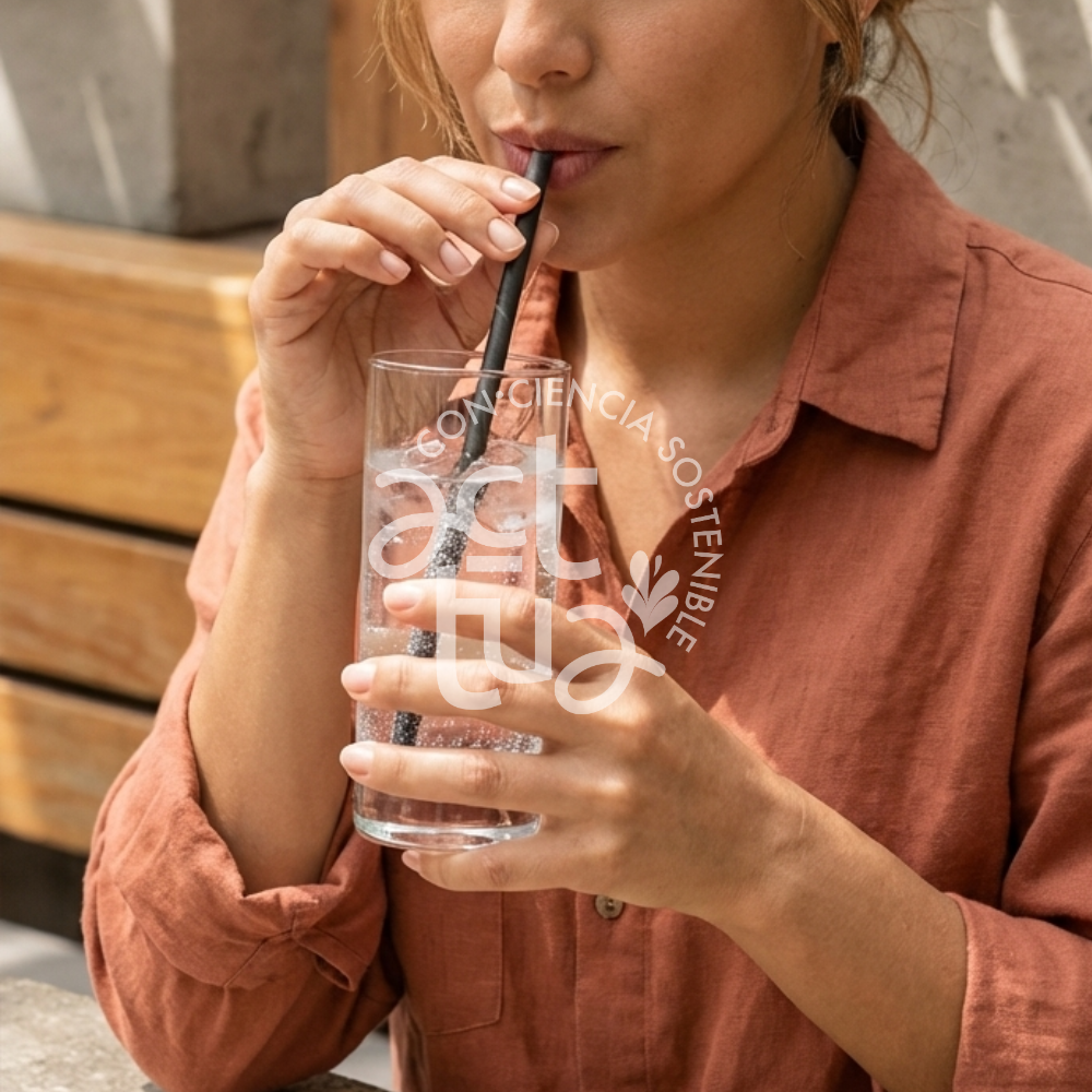 Pitillo de papel con envoltura | 100% Negro - Largo 25 cm