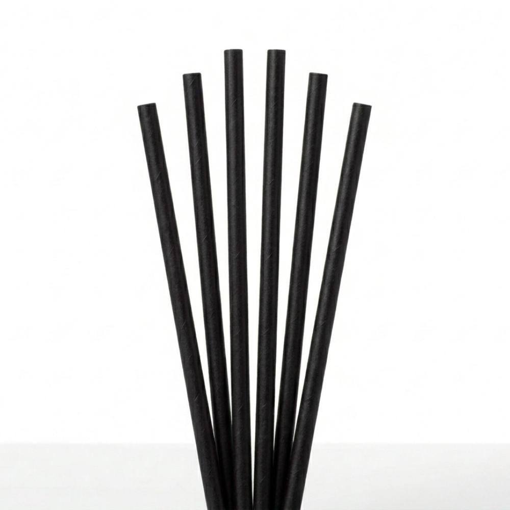 Pitillo de papel con envoltura | 100% Negro - Largo 25 cm