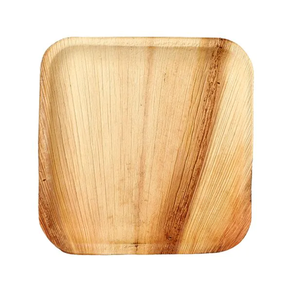 Plato Areca cuadrado grande 26x26 | Paquete x 10 Uds
