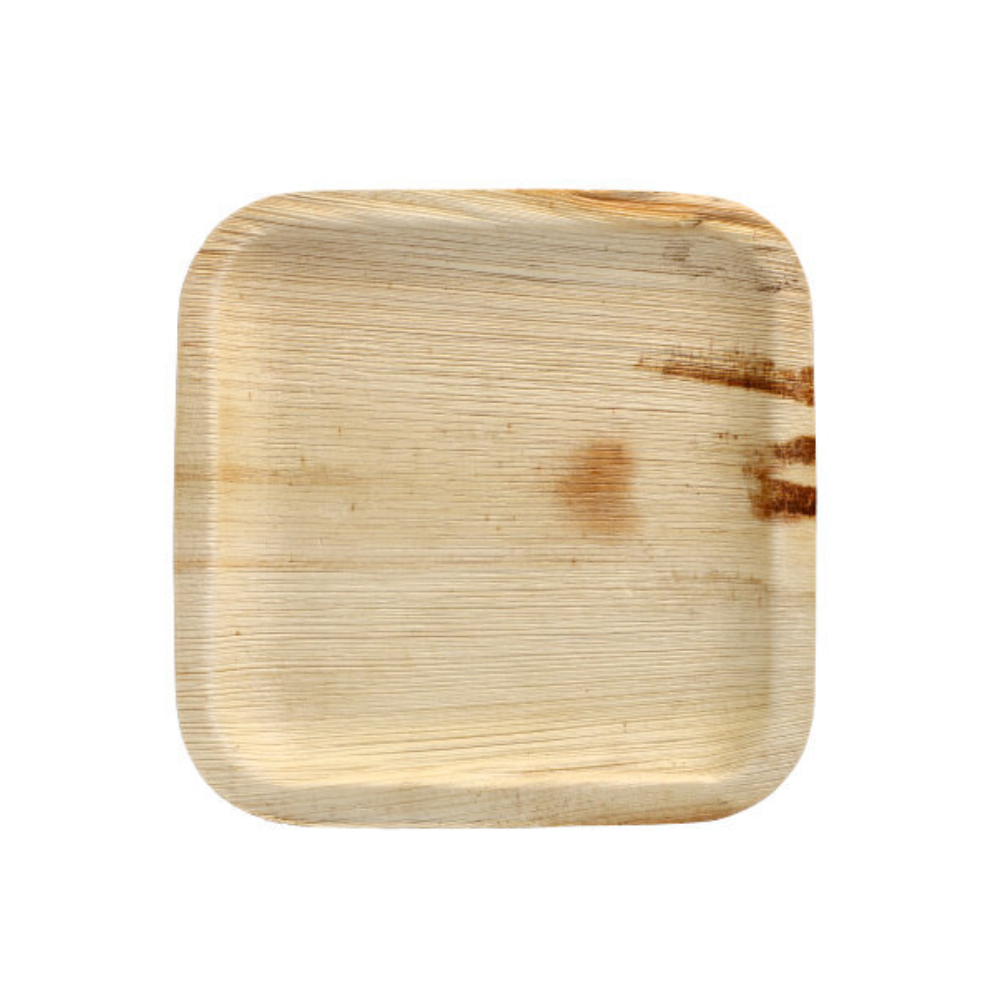 Plato Areca cuadrado mediano 19x19 | Paquete x 10 Uds