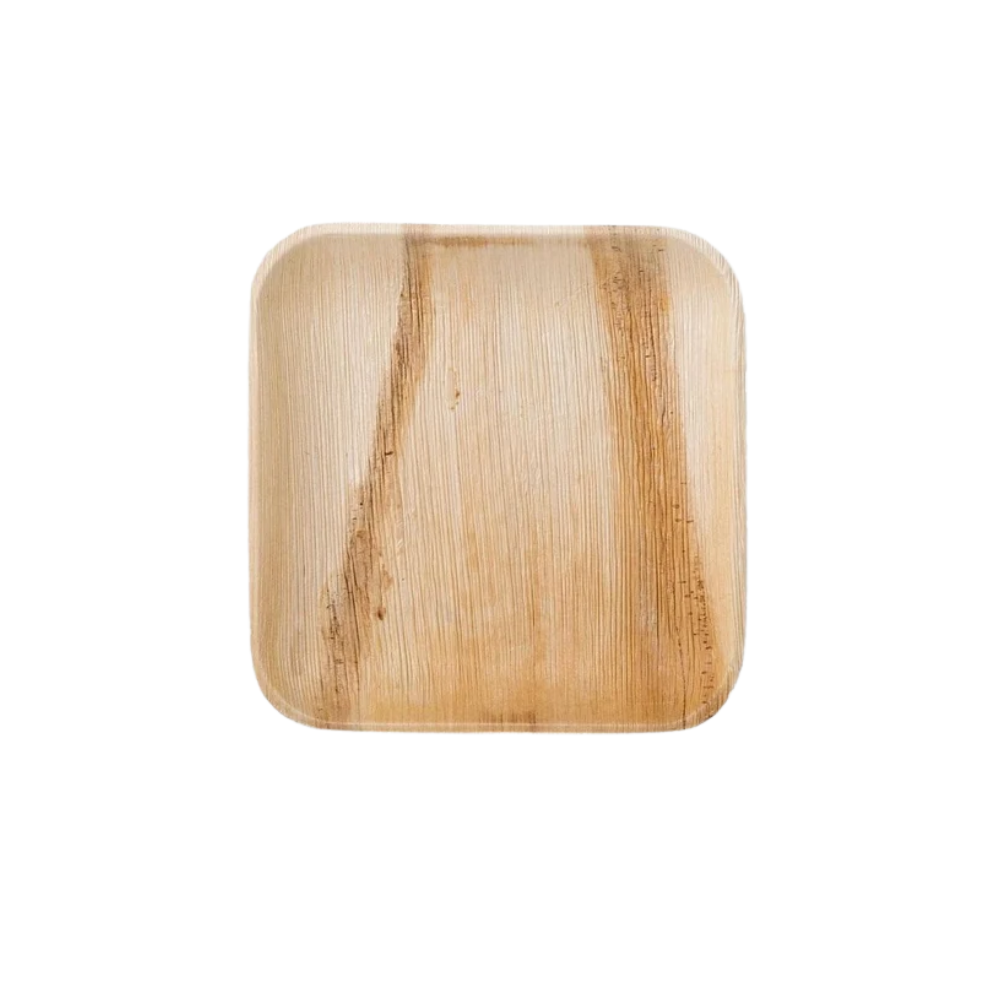 Plato Areca cuadrado pequeño 15x15 | Paquete x 10 Uds