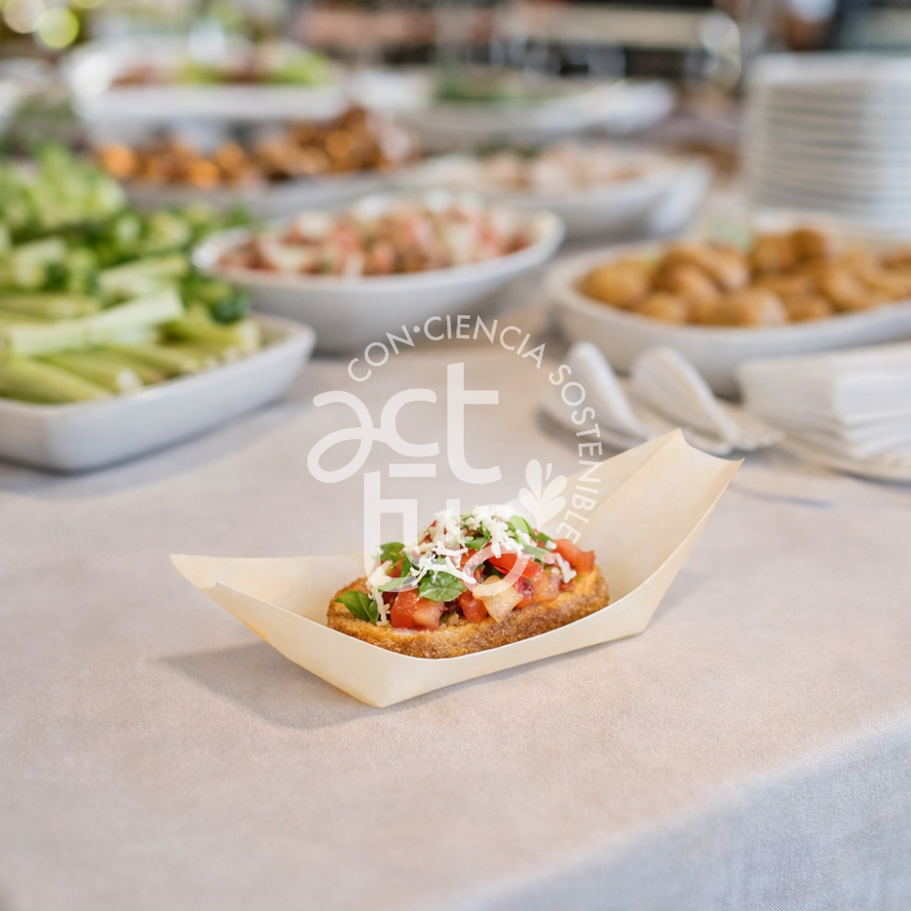 Plato Canoa de Bambú 10 cm | Paquete x 50 Uds