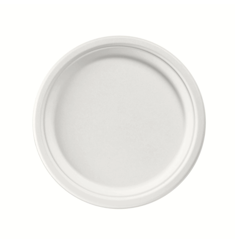 Plato pulpa de papel blanco | Redondo grande 26 cm
