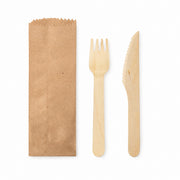 Set de cubiertos x 2 + bolsa papel kraft