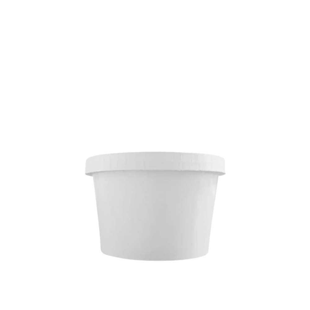 Tazón blanco con tapa cartón | 4 oz - 118 ml