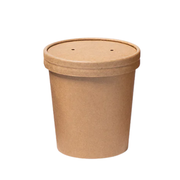 Tazón de cartón kraft con tapa | 16 oz - 473 ml
