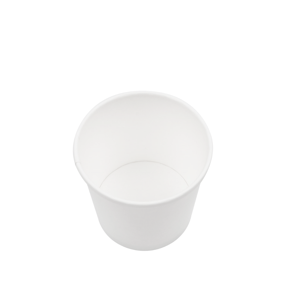 Tazón de cartón blanco con tapa | 16 oz - 473 ml